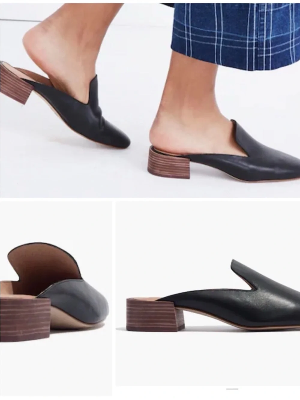 💋Madewell Black Leather Slip-On Loafers for Men